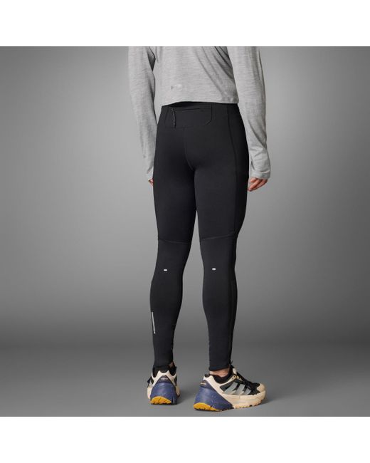 Adidas Black Ultimate Running Conquer The Elements Aeroready Warming Leggings for men