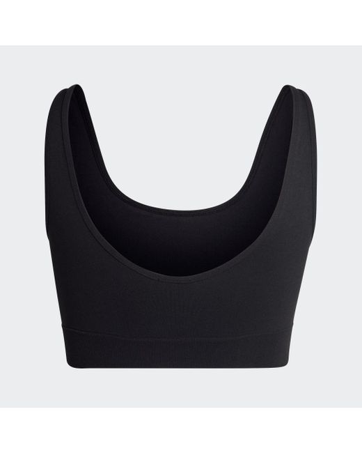 Damen Bekleidung Dessous Höschen und Unterwäsche adidas Synthetik Active Seamless Micro-Stretch Scoop Lounge Bralette in Schwarz 