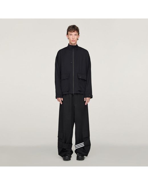Adidas Black Y-3 Refined Wool Cargo Tracksuit Bottoms for men