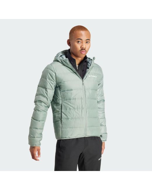 Adidas Green Terrex Multi Light Down Hooded Jacket for men