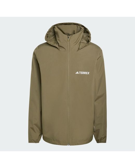Adidas Green Multi Essentials 2L Rain Jacket for men
