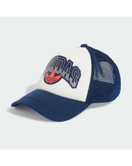 Adidas Blue Curved Foam Trucker Cap