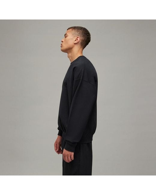 Adidas Black Y-3 Brushed Terry Crew Sweatshirt