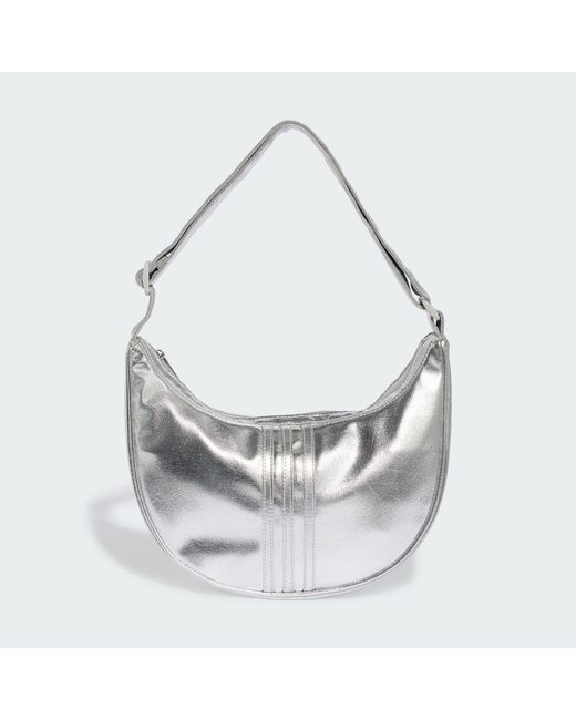 Adidas White Adicolor Half Crescent Bag Metallic Pu