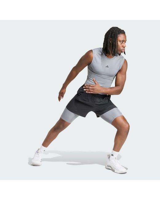 Adidas Blue Techfit Compression Training Short Tights for men