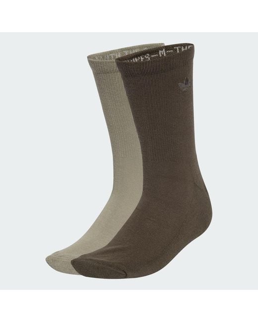 Adidas Originals Green Two-Toned Crew Socks 2 Pairs