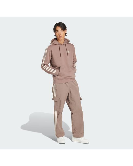 Adidas Brown Adicolor Classics 3-Stripes Hoodie for men