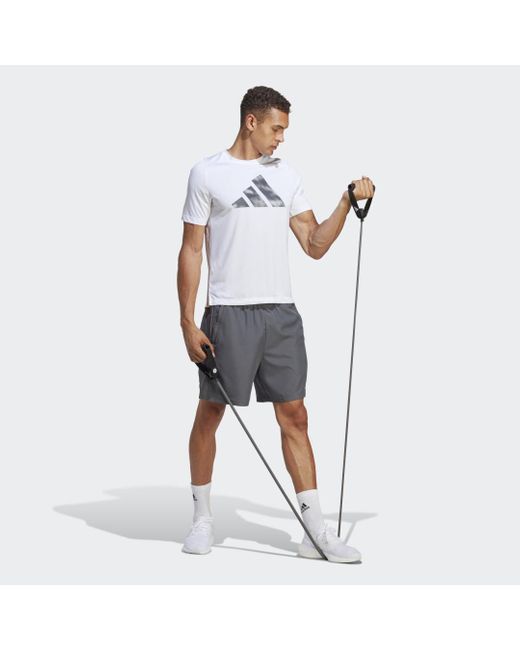 Adidas Gray Train Essentials Seasonal Woven Training Shorts for men