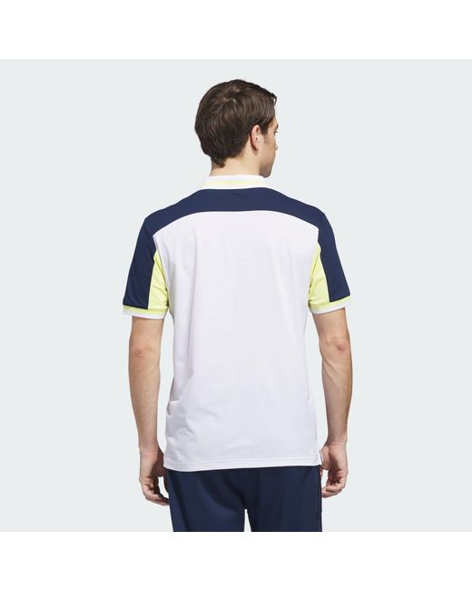 Adidas Blue Beyond The Course Vent Twistknit Polo Shirt for men