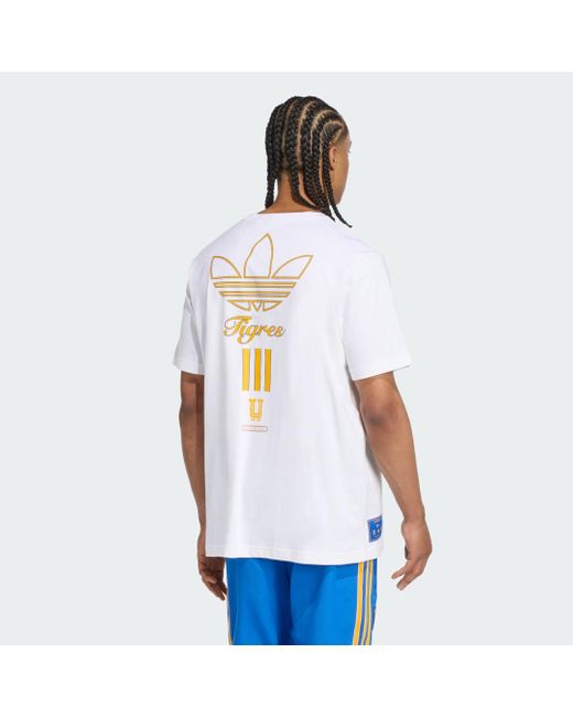 T-Shirt Con La Grafica Tigres Uanl Terrace Icons di Adidas in White da Uomo