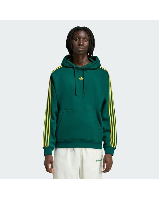 Adidas Green Tipped Stripes Hoodie for men