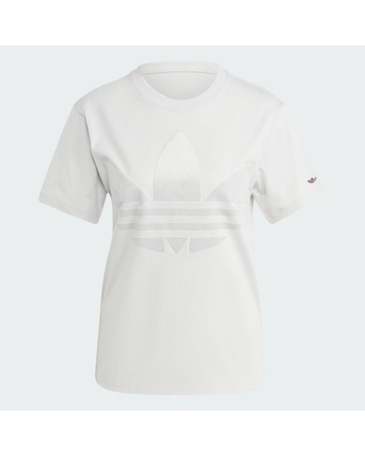 Adidas White Large Trefoil T-shirt