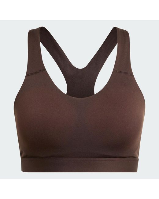 Adidas Brown Optime Essentials Workout High Support Bra