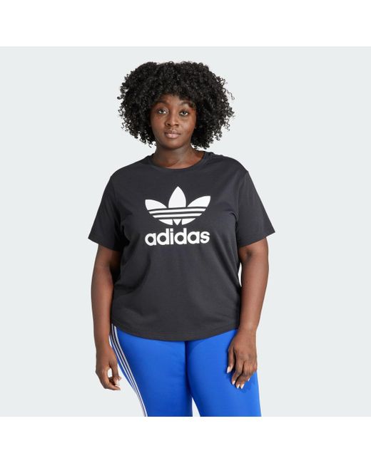 Adidas Black Adicolor Trefoil Boxy T-shirt (plus Size)