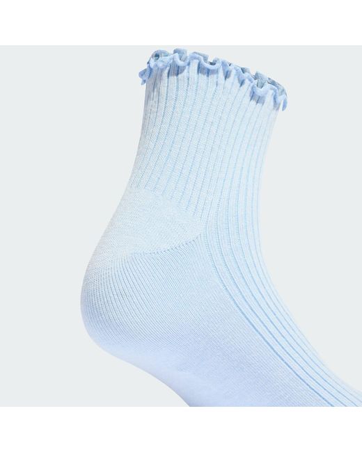 Adidas Blue Ruffle Quarter Socks