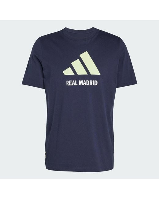 Adidas Blue Real Madrid Seasonal Graphic T-Shirt for men