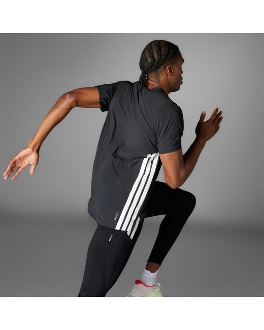 Adidas Gray Adizero Running T-Shirt for men