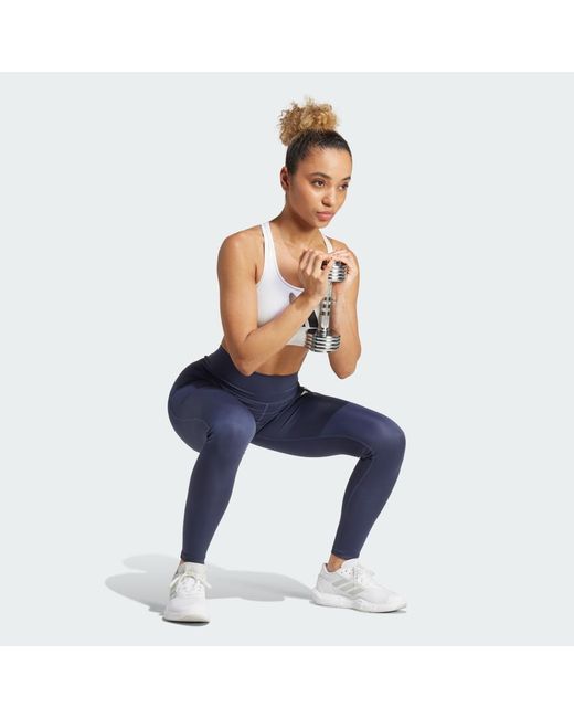 Adidas Blue Primeliftreact Graphic Bra
