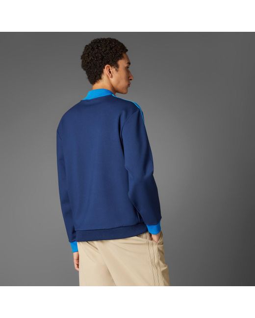 Sudadera Originals 1/4 Zip 3 Bandas Adidas de hombre de color Blue