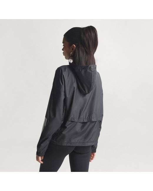 Adidas Black Hyperglam 3-Stripes Windbreaker