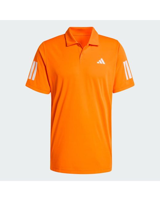 Adidas Orange Club Tennis 3-Stripes Polo Shirt for men