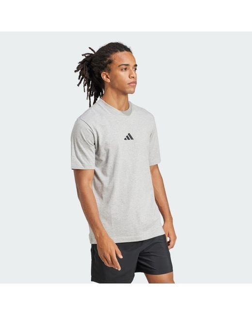 Camiseta Essentials Small Logo Single Jersey Adidas de hombre de color White