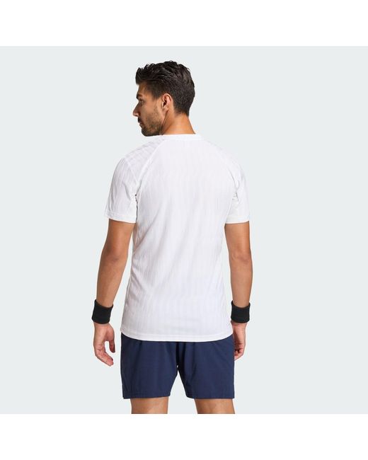 Adidas White Tennis Climacool+ Airchill Freelift T-Shirt for men