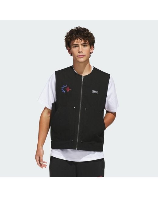 Adidas Black Skateboarding X Mark Gonzales Plaid Reversible Vest