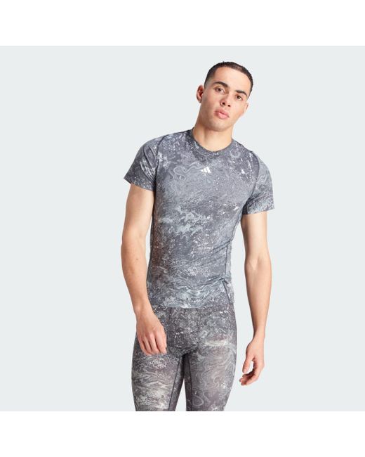 Adidas Gray Techfit Training T-shirt for men