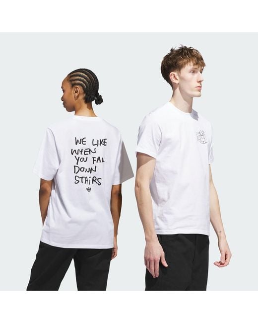 Adidas White Shmoofoil Stairs T-Shirt
