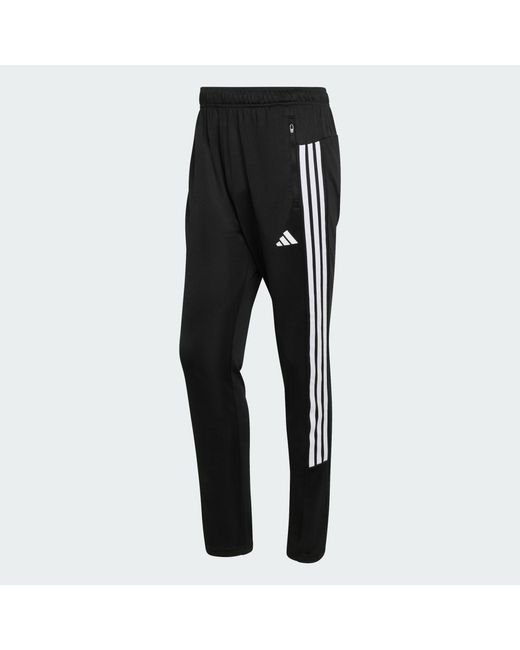Adidas Black Workout Essentials All-Set 3-Stripes Knit Pant for men