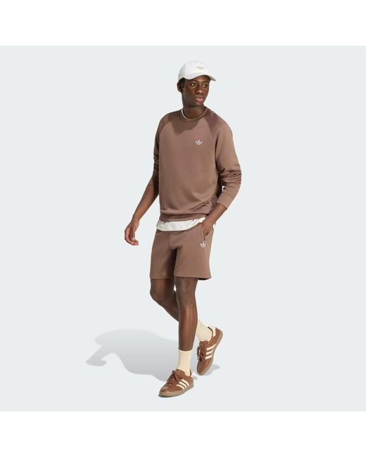 Adidas White Trefoil Essentials Spacer Shorts for men