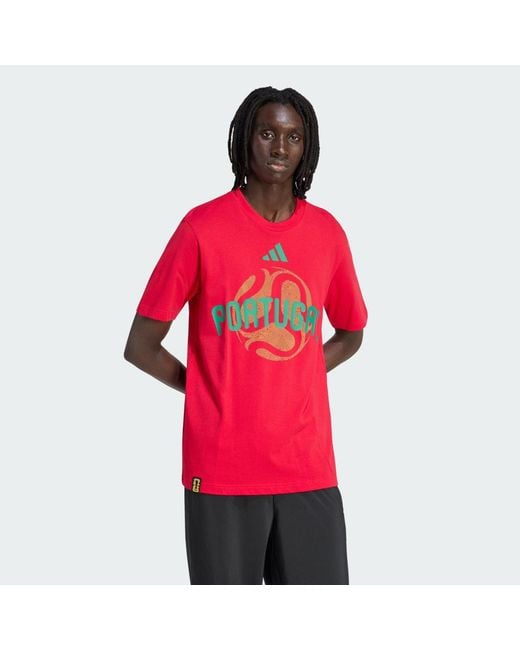 Adidas Originals Red Fifa World Cup 26 Portugal T-Shirt for men
