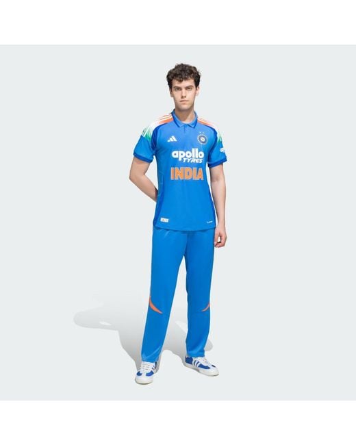 Adidas Blue India Cricket Odi Jersey M for men