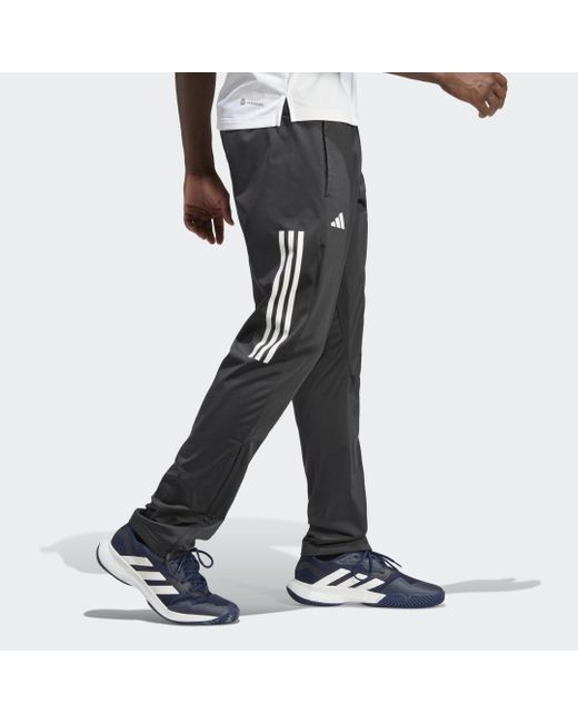 Adidas Black 3-stripes Knitted Tennis Joggers for men