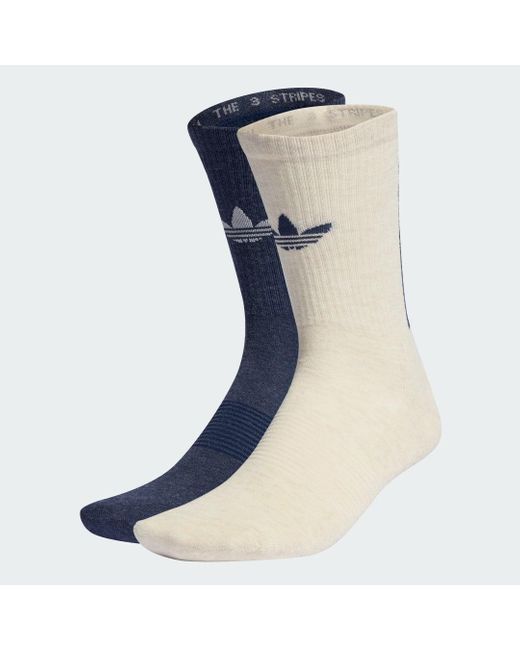 Adidas Blue Trefoil Premium Crew Socks 2 Pairs