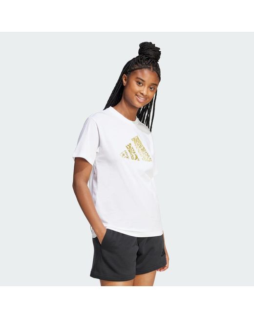 Adidas White Tech Metallic Graphic T-Shirt