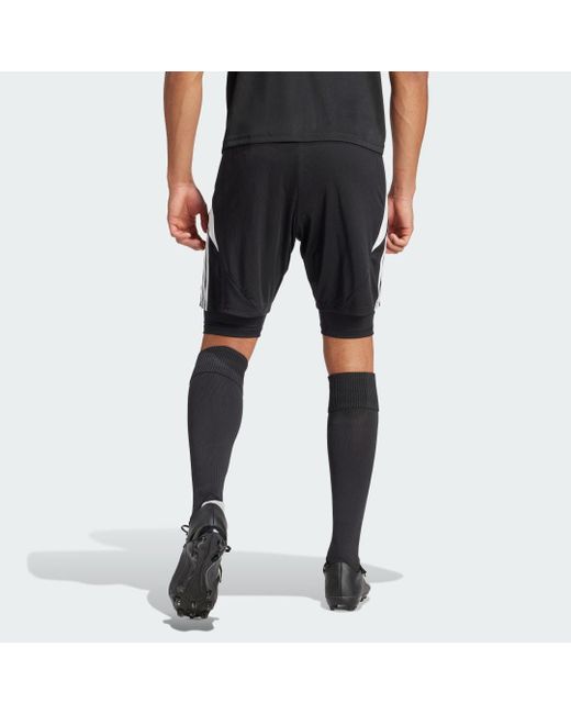 Adidas Originals Black Tiro 24 Training 2-in-1 Shorts for men