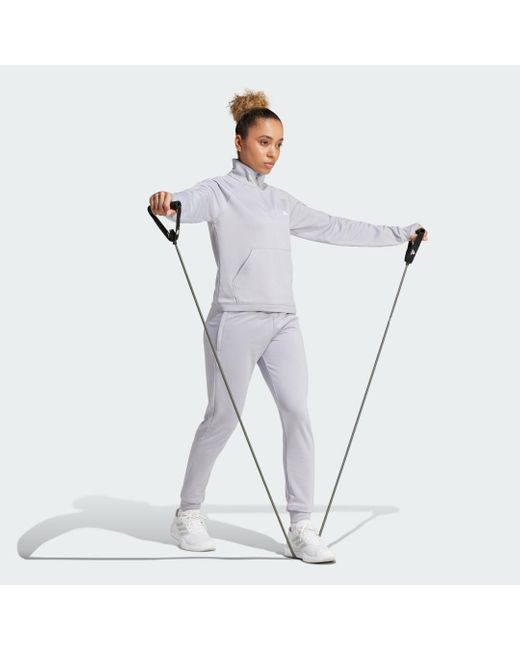 Pantaloni Aeroready Game And Go Regular Tapered Fleece di Adidas in Gray