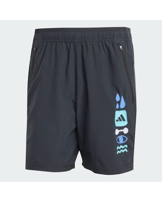 Adidas Blue Primelift Graphic Short for men