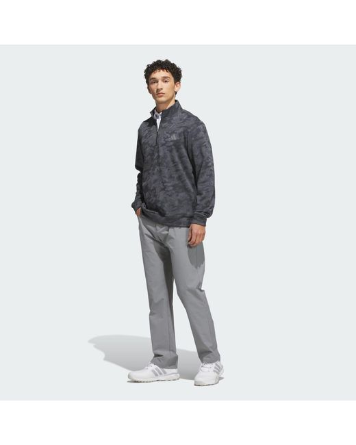 Adidas Gray Ultimate365 Durable Water Repellent Quarter-Zip Sweatshirt for men