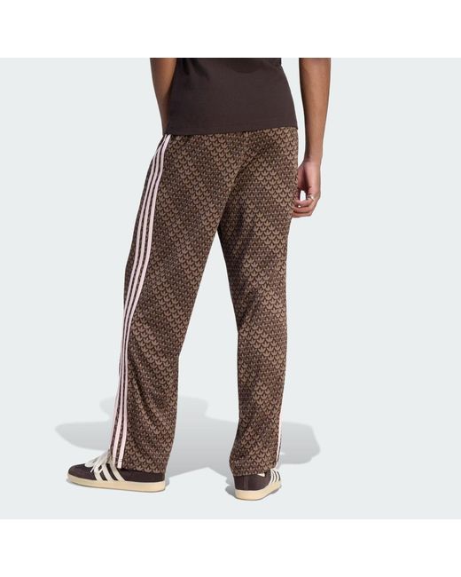 Adidas Brown Firebird Loose Monogram Track Tracksuit Bottoms for men