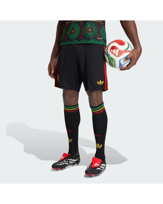Adidas Black Jamaica 26 X Bob Marley Away Shorts for men