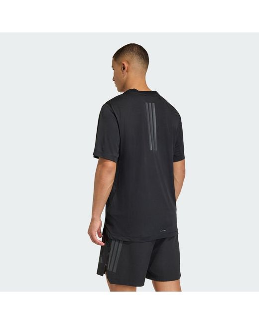 Adidas Black D4T Primelift 3 Stripes T-Shirt for men