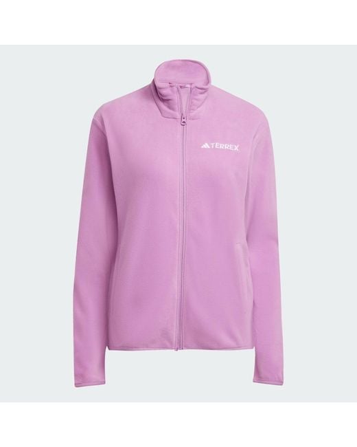Adidas Purple Multi Essentials Full-Zip Fleece Jacket