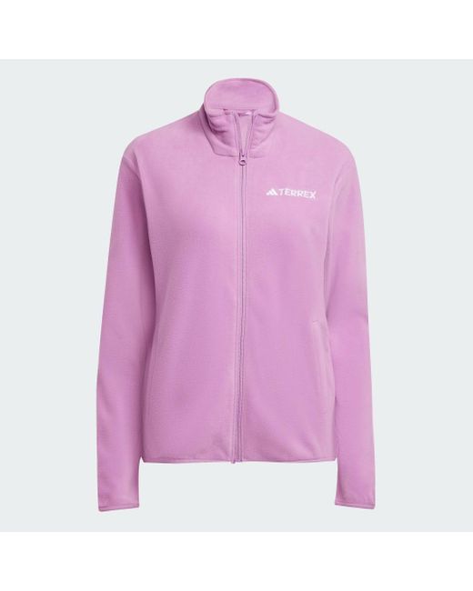 Adidas Purple Multi Essentials Full-Zip Fleece Jacket