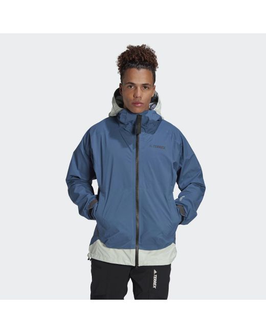 Adidas Blue Terrex Myshelter Gore-tex Active Rain Jacket for men