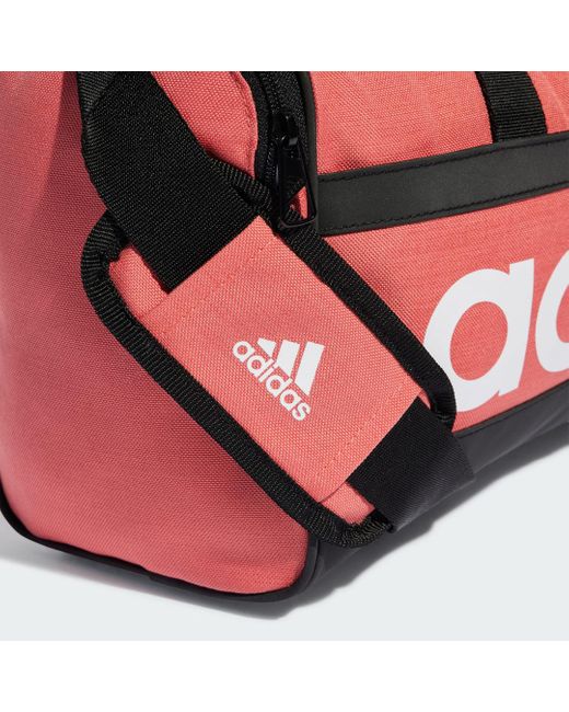 Adidas Red Essentials Linear Duffel Bag Extra Small