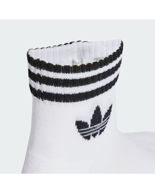 Adidas White 3-Stripes Ankle Socks 3 Pairs