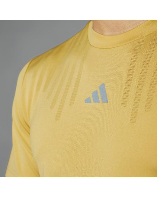 T-shirt HIIT Airchill Workout di Adidas in Metallic da Uomo